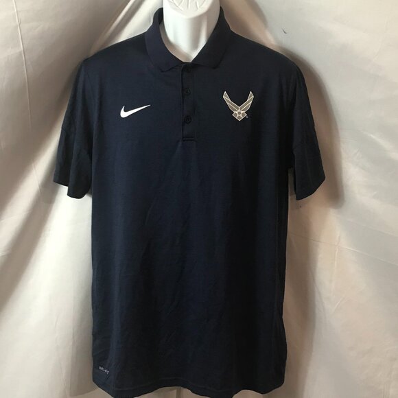 Nike Air Force Academy Activewear Athletic Sport Cut Polo Shirt - Picture 1 of 6